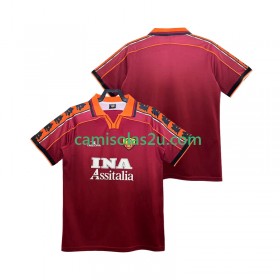 Camisolas de futebol AS Roma 1999 Retro Equipamento Principal 1998 Manga Curta